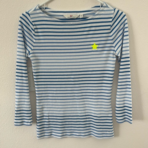 Vineyard Vines 3/4 Sleeve Top Striped Top - Picture 1 of 5